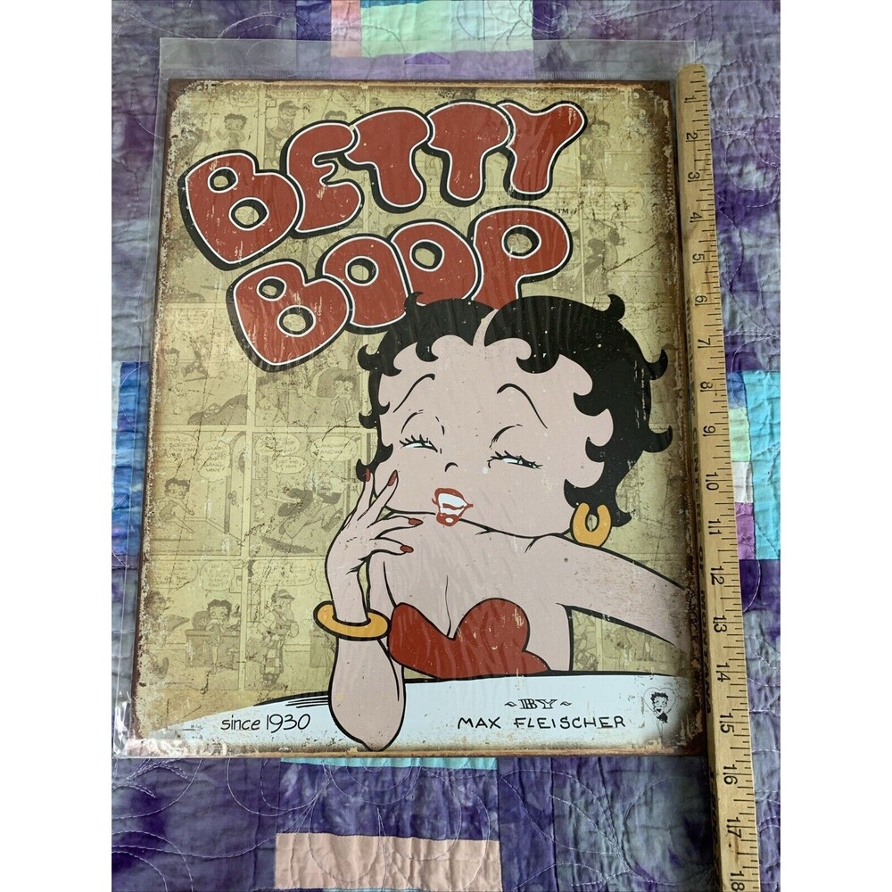 Retro Panel Metal Betty Boop Wall Deco 12.5x16 by Max Fleischer Man Cave Decor - Picture 3 of 3